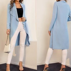 Waterfall collar jacket coat